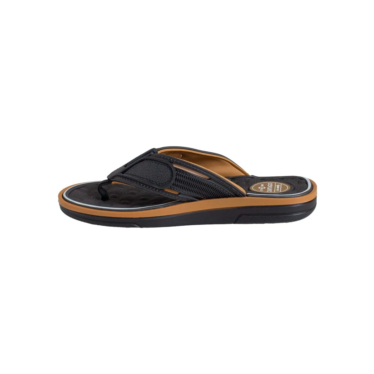 Chinelo De Dedo Masculino Cartago Lyon Iv Original Preto/Bege 3