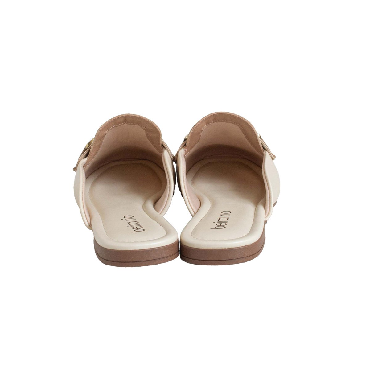 Mule Casual Beira Rio Feminino Salto Baixo Creme 4