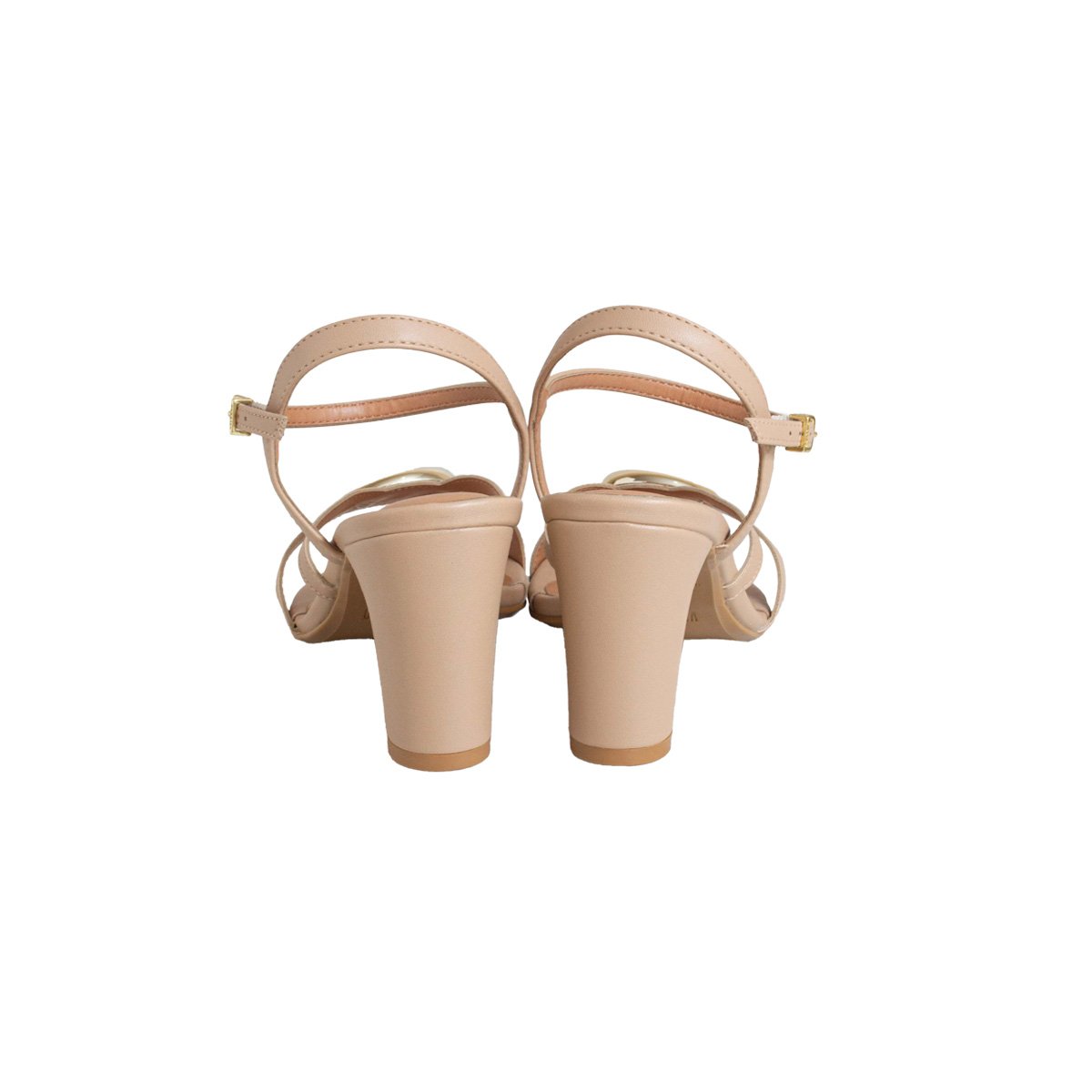 Sandália Vizzano Salto Bloco Médio Feminino Fivela Bege 4