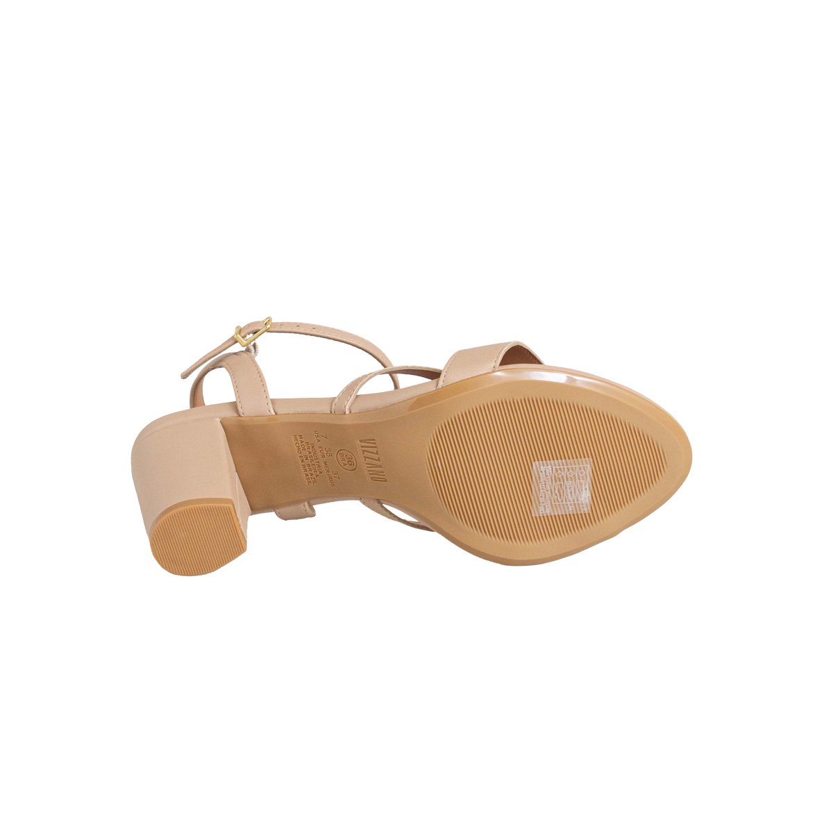 Sandália Vizzano Salto Bloco Médio Feminino Fivela Bege 5