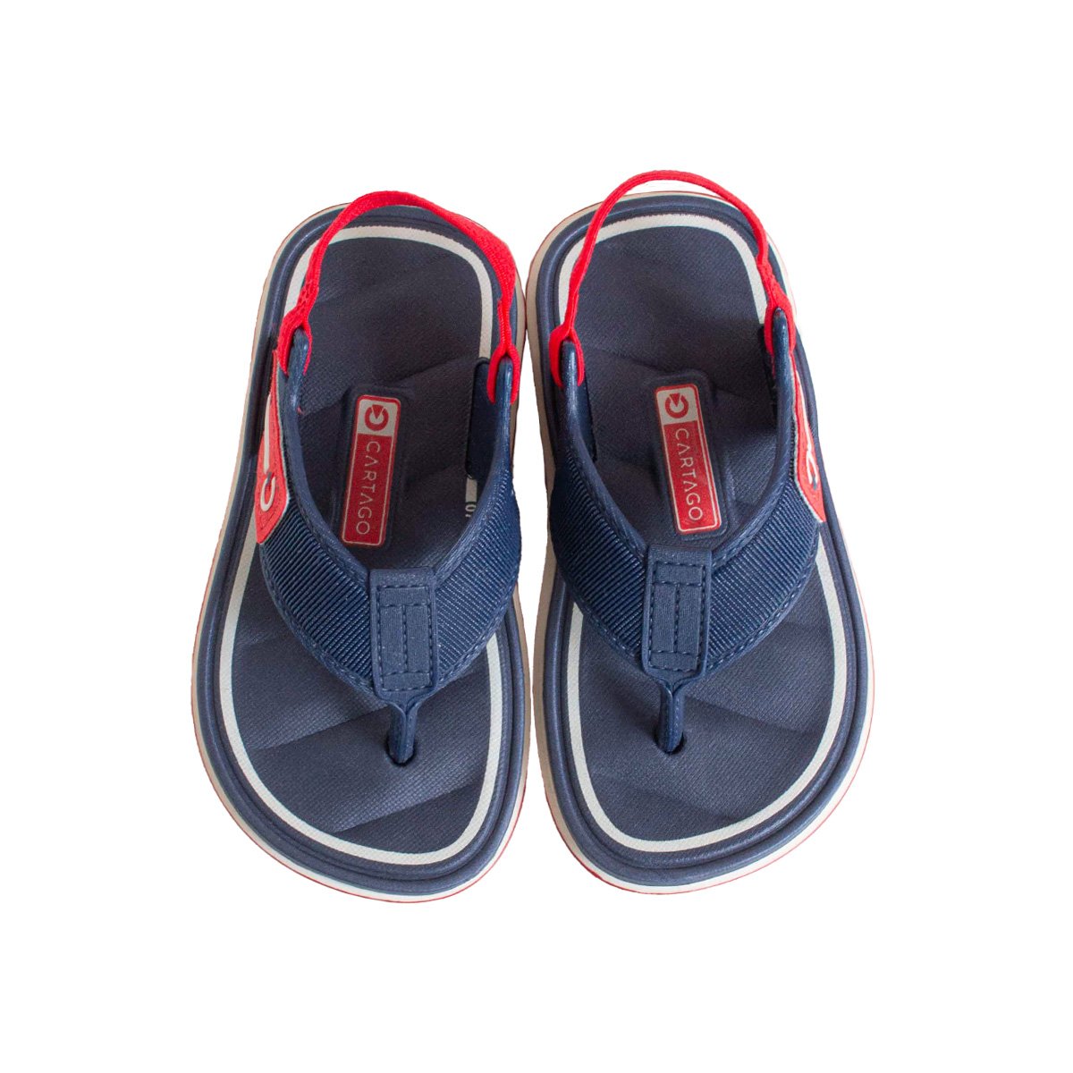 Chinelo Bebê Menino Cartago Elástico Grendene Kids Azul/Vermelho 2