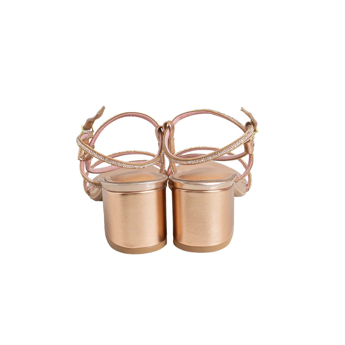 Sandália Vizzano Strass Salto Bloco Feminino Dourado 4