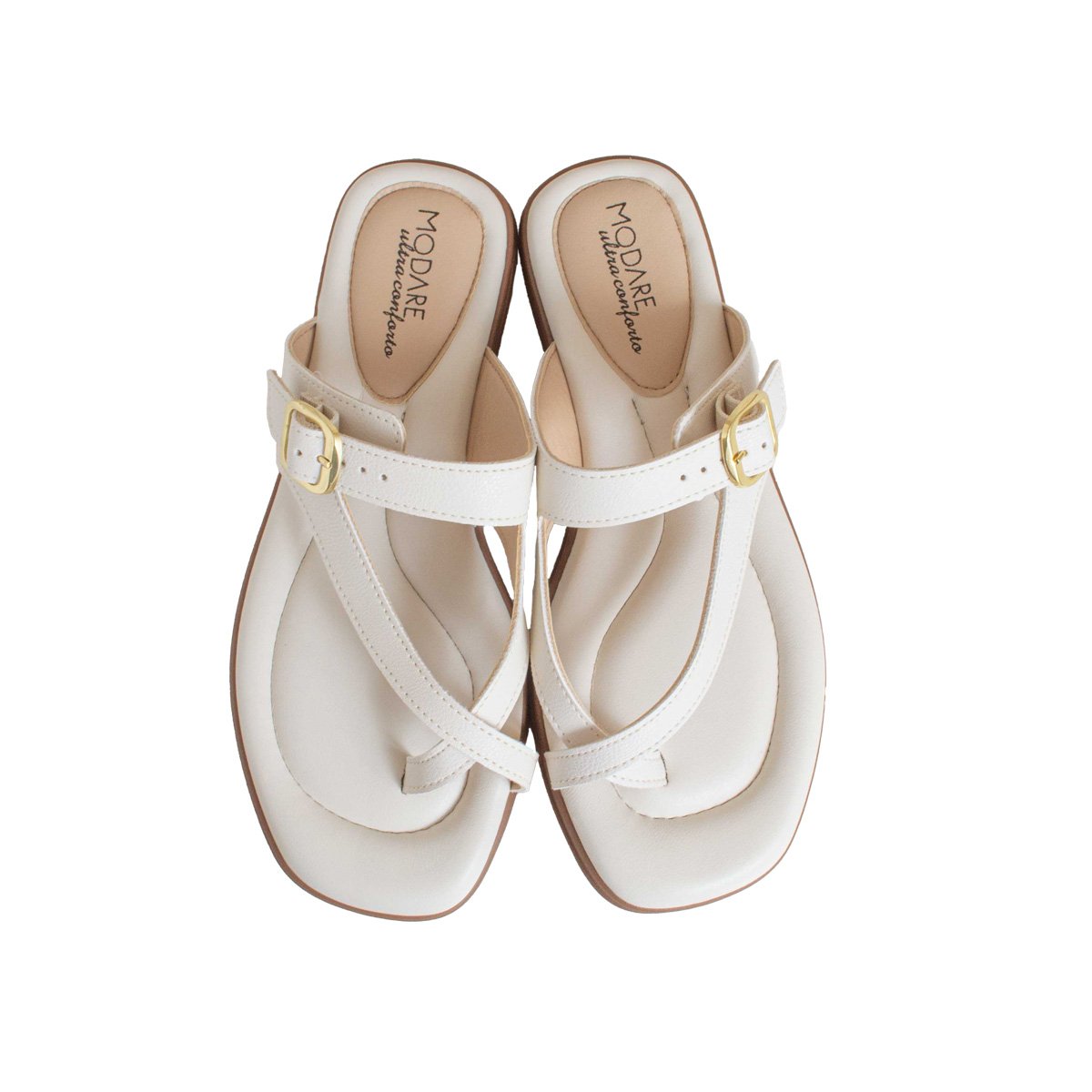 Sandália Modare Ultraconforto Rasteirinha Feminina Off White 2