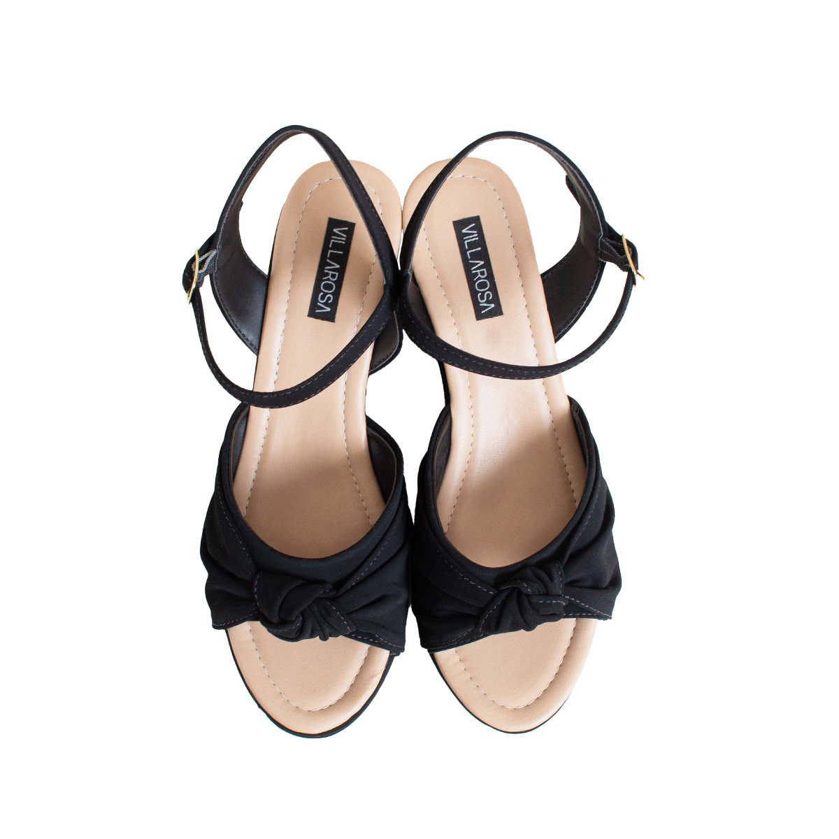 Sandália Villa Rosa Salto Médio Anabela Feminino Preto 2