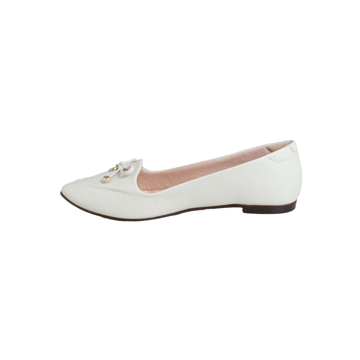 Sapatilha Moleca Bico Fino Feminino Branco 3