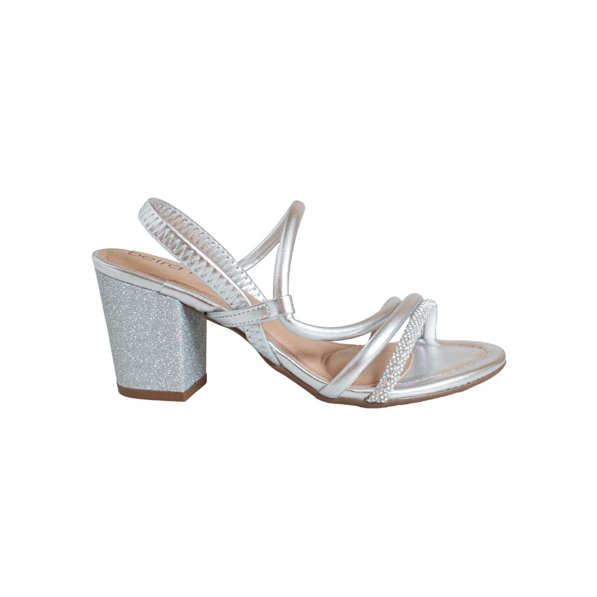 Sandália Brilhos Beira Rio Salto Alto Bloco Feminino