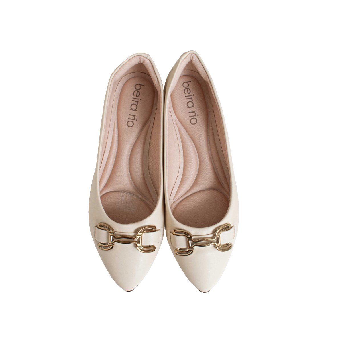 Sapatilha Feminina Casual Beira Rio Bico Fino Creme 2