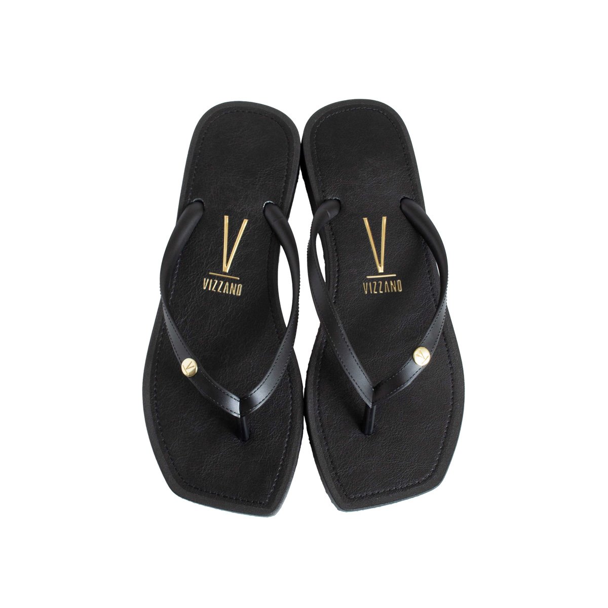 Chinelo De Dedo Feminino Vizzano Bico Quadrado Preto 2