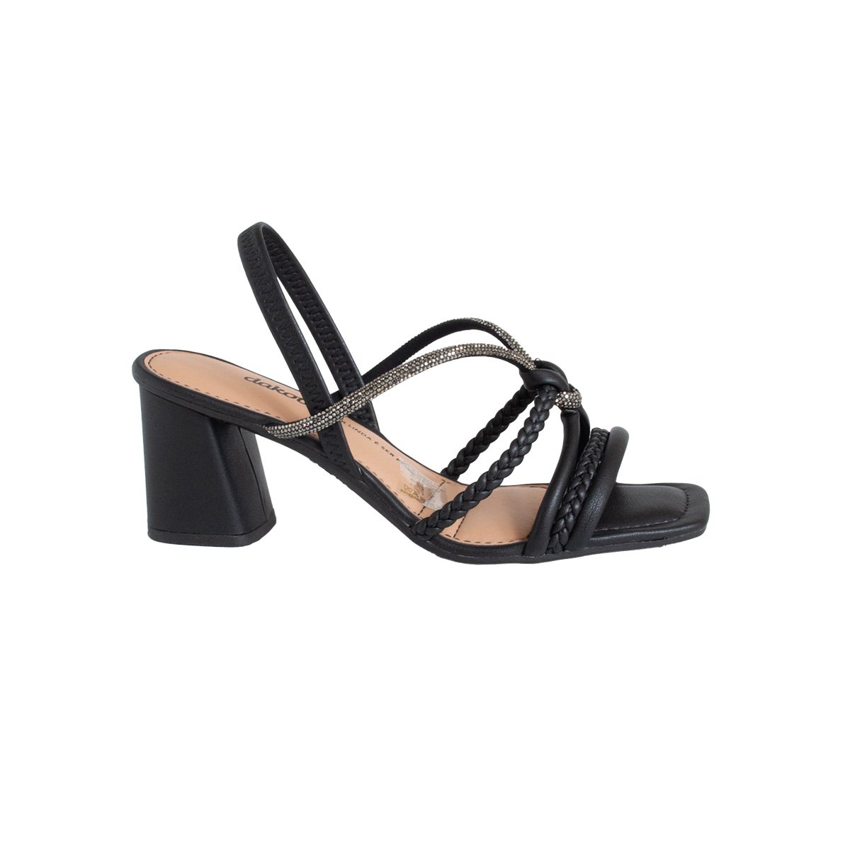 Sandália Salto Alto Bloco Dakota Bico Quadrado Feminino