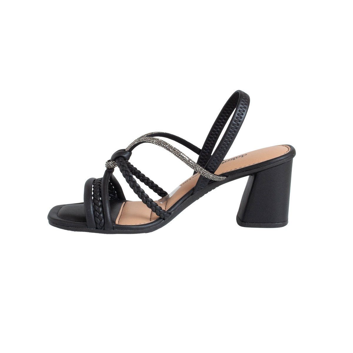 Sandália Salto Alto Bloco Dakota Bico Quadrado Feminino Preto 3