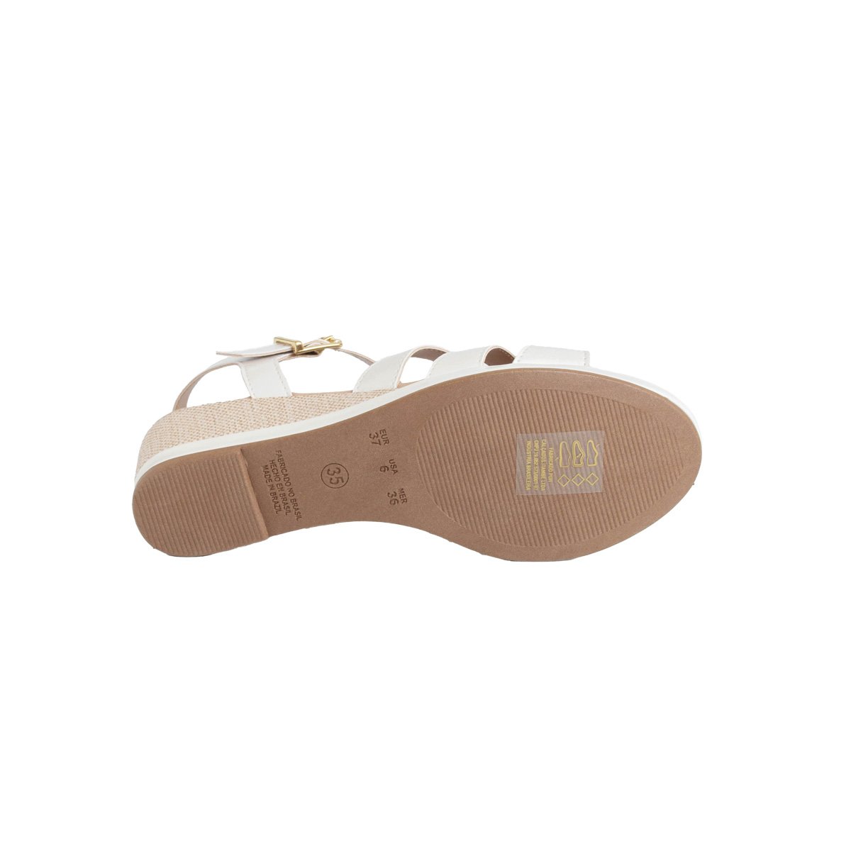 Sandália Salto Médio Anabela Villa Rosa Feminino Branco 5