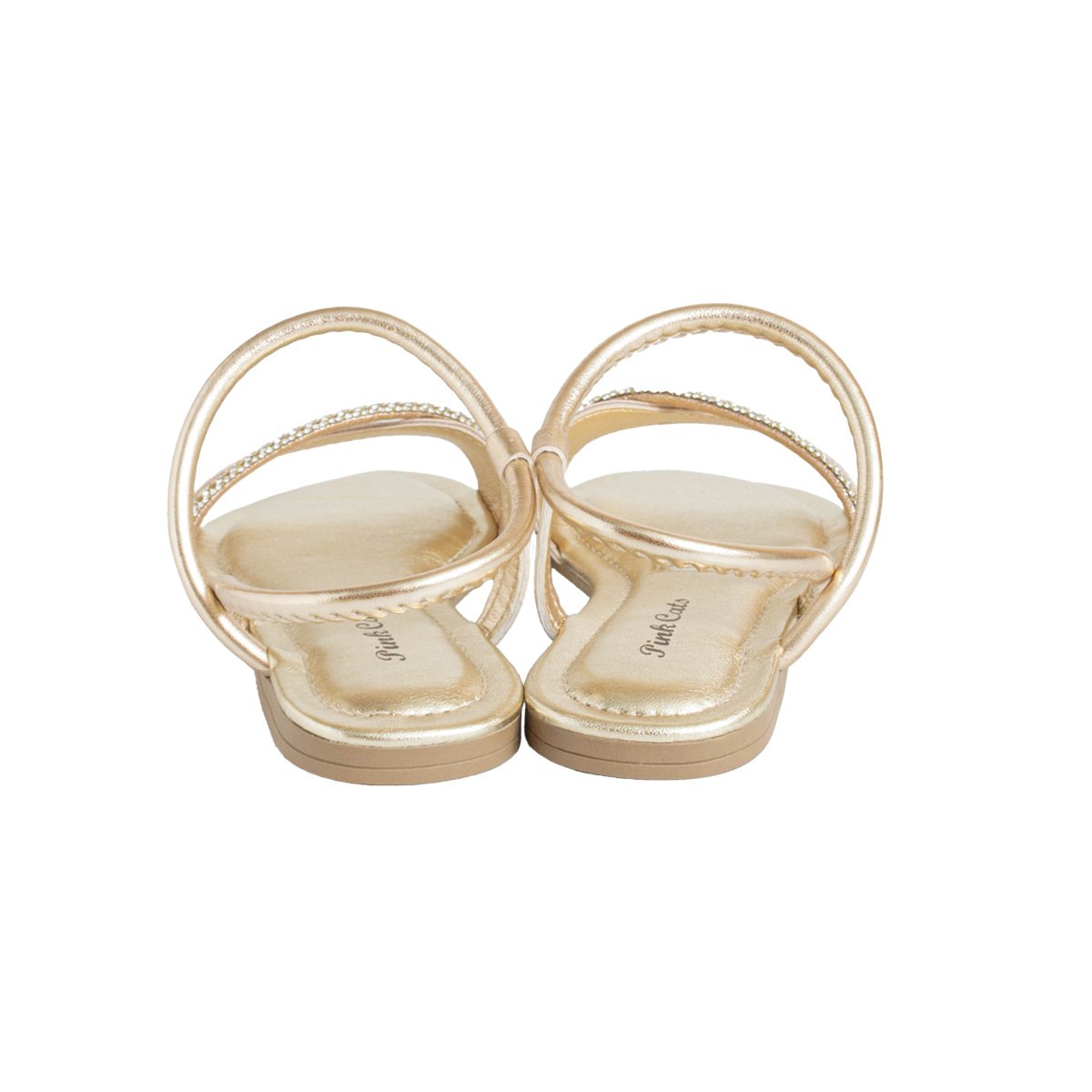 Sandália Brilhos Infantil Pink Cats Menina Calce Fácil Dourado 4