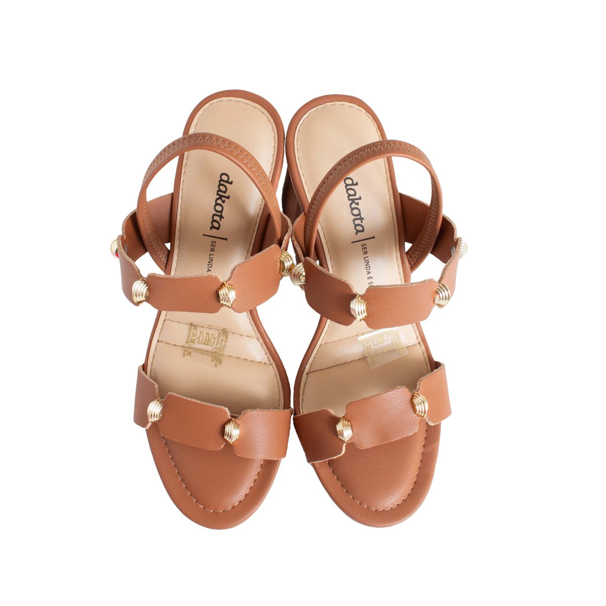 Sandália Salto Bloco Dakota Calce Fácil Feminino Marrom 2