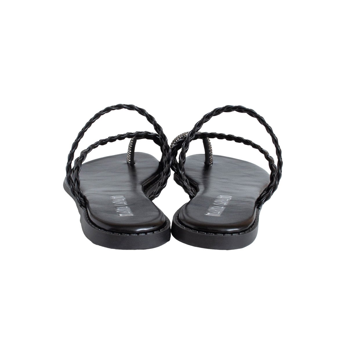 Sandália De Dedo Marina Carvalho Rasteira Feminino Preto 4