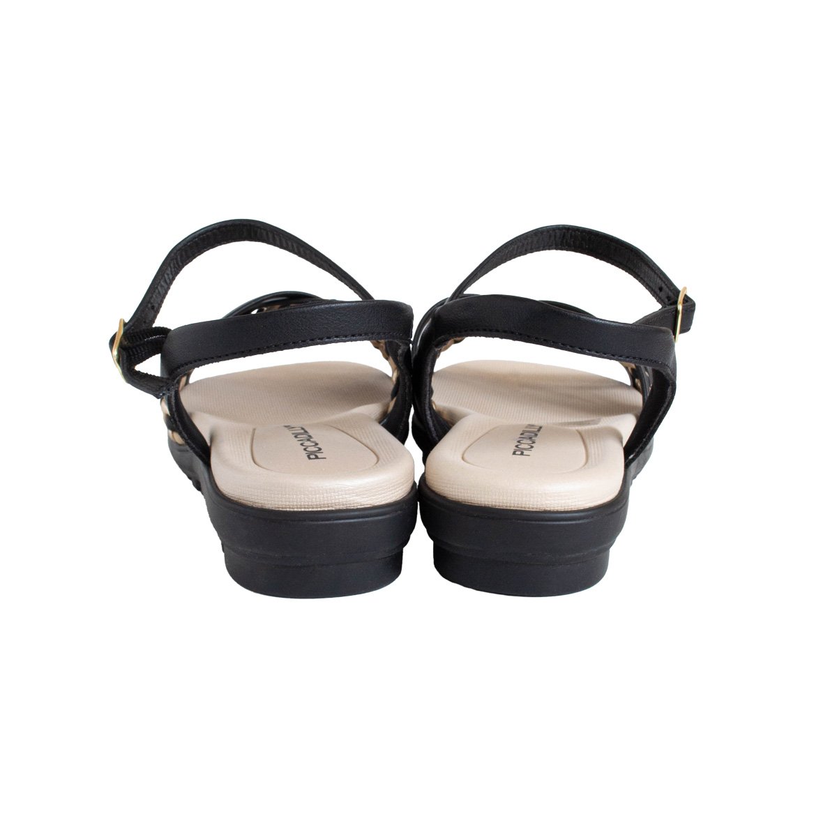 Sandália Confortável Piccadilly Feminino Salto Anabela Preto 4