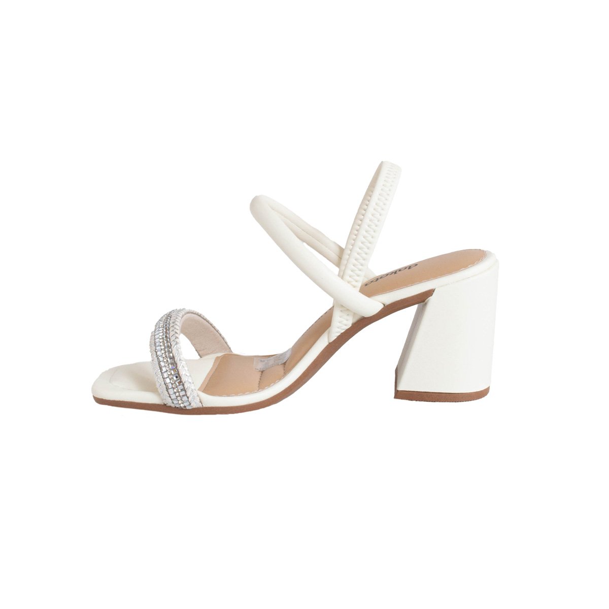 Sandália Salto Alto Grosso Dakota Calce Fácil Feminino Branco 3