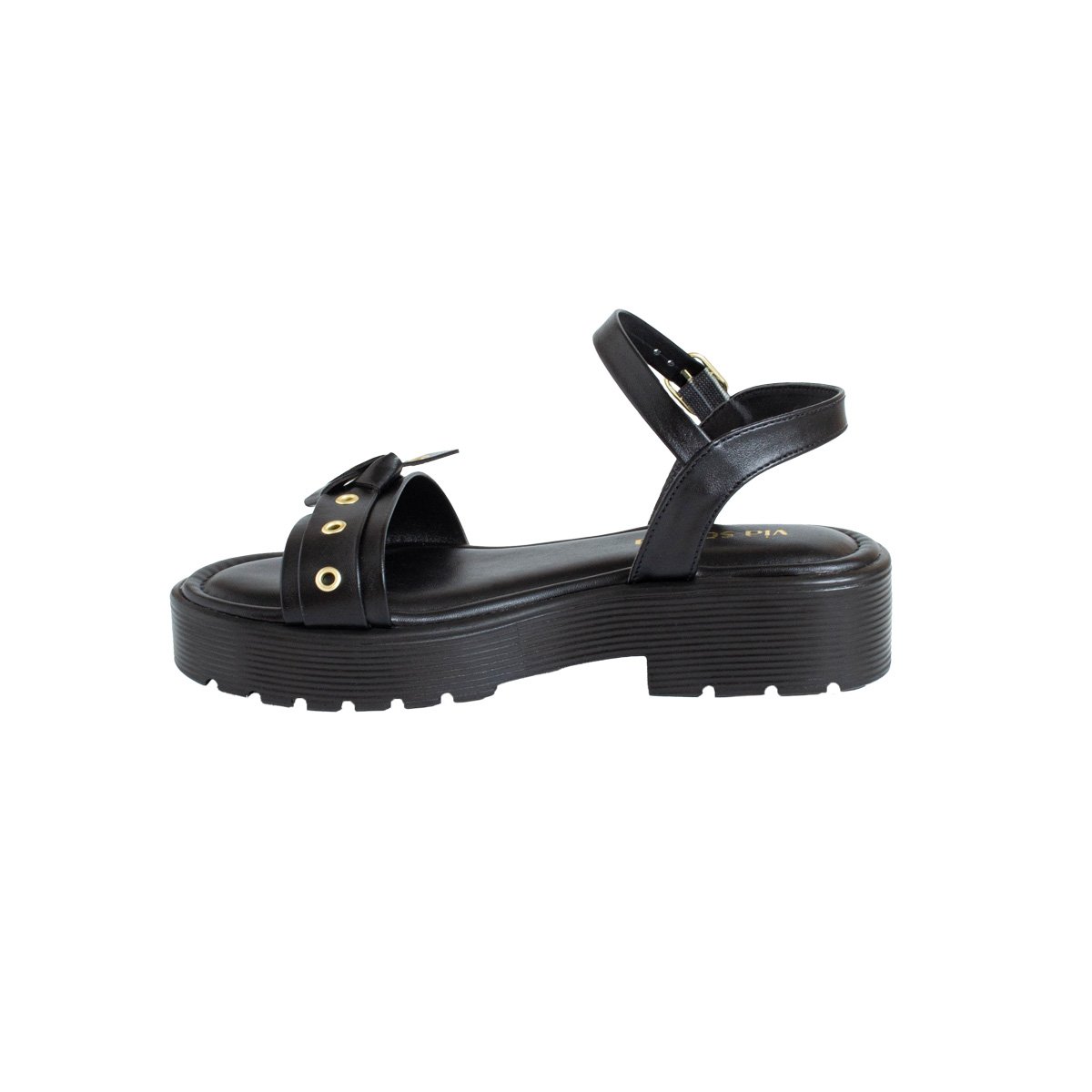 Sandália Flatform Via Scarpa Feminino Calce Fácil Preto 3