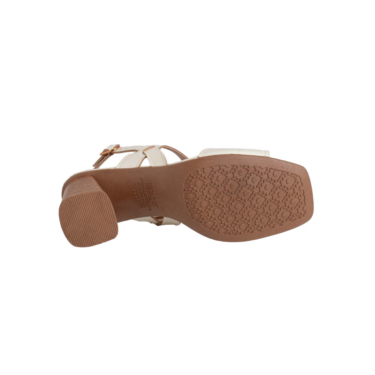 Sandália Pedraria Dakota Salto Alto Bloco Feminino Branco 5