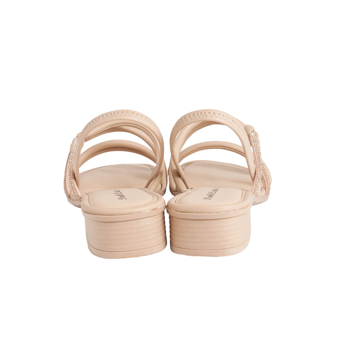 Sandália Infantil Pink Cats Menina Salto Baixo Bege 4