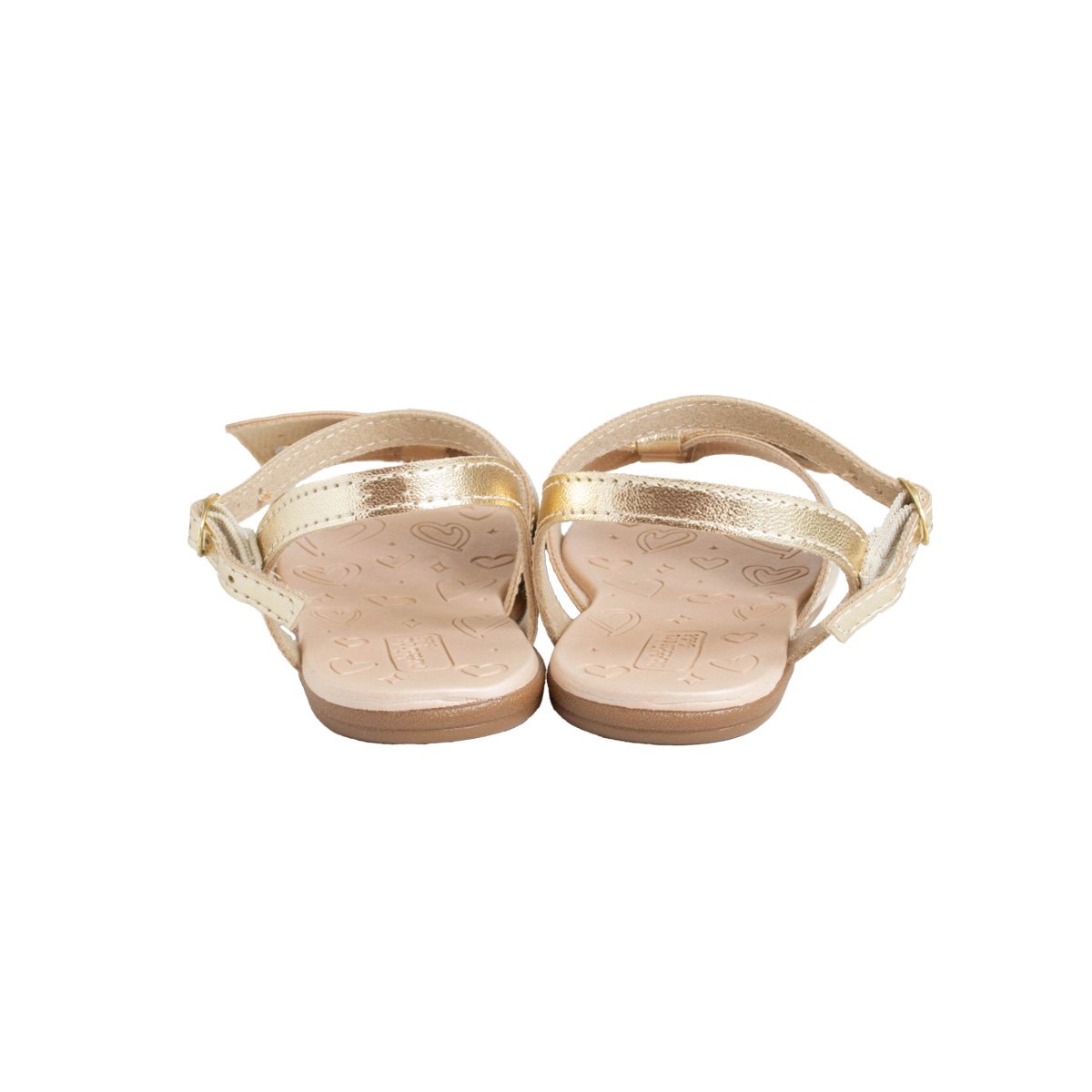 Sandália Laço Bebê Molekinha Rasteira Infantil Dourado 4