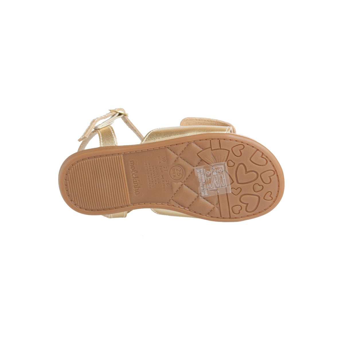 Sandália Laço Bebê Molekinha Rasteira Infantil Dourado 5