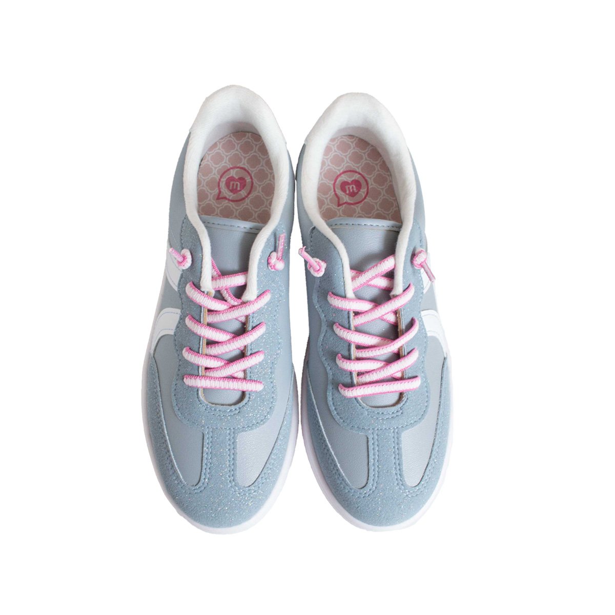 Tênis Glitter Infantil Molekinha Menina Elástico Azul 2