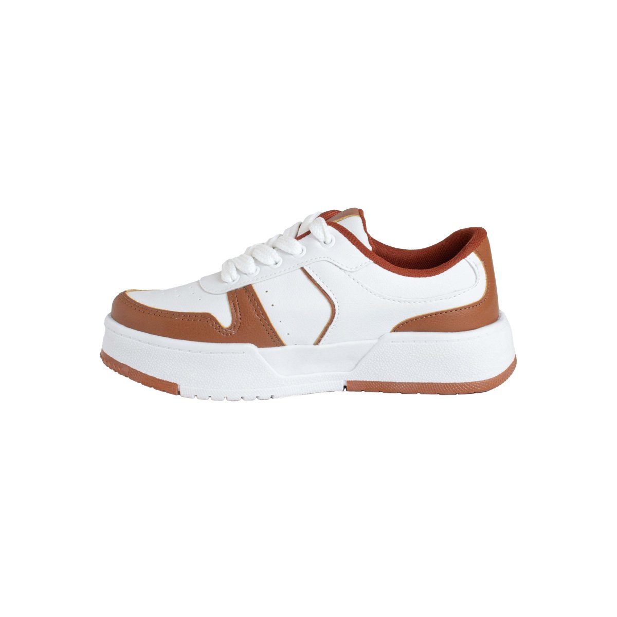Tênis Casual Energy Flatform Alto Feminino Branco/Marrom 3