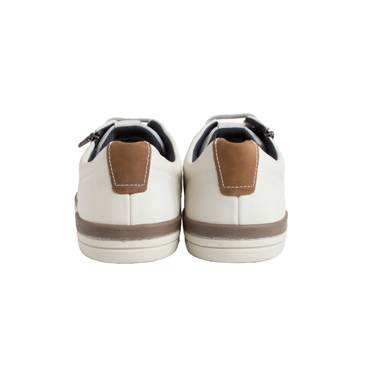 Sapatênis Casual Pegada Couro Masculino Calce Fácil Off White 4