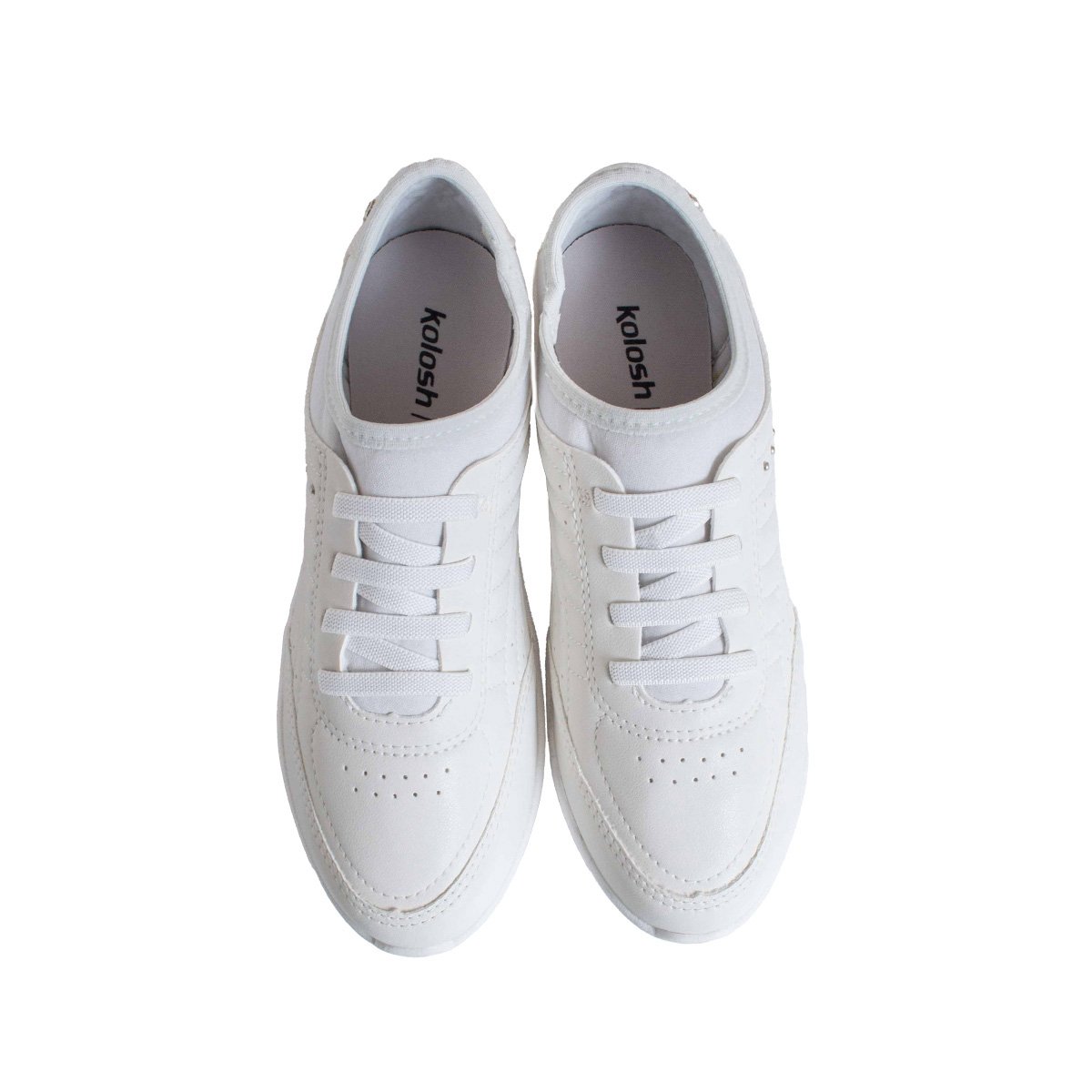 Tênis Casual Kolosh Feminino Confortável Calce Fácil Branco 2