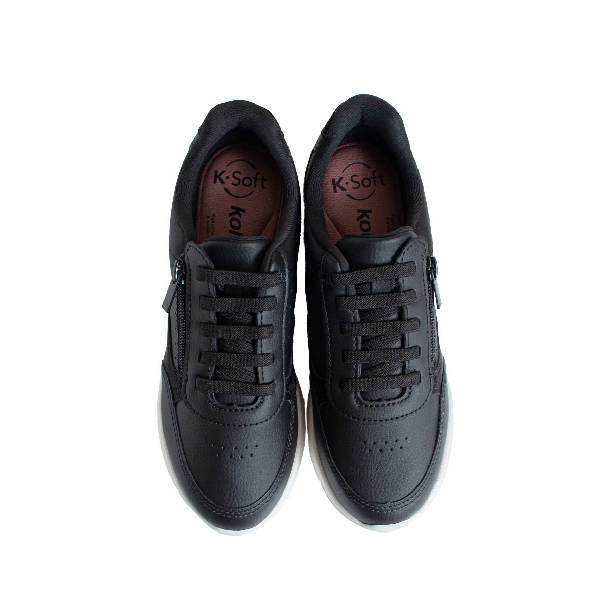 Tênis Feminino Kolosh Jogging Confortável Calce Fácil Preto 2