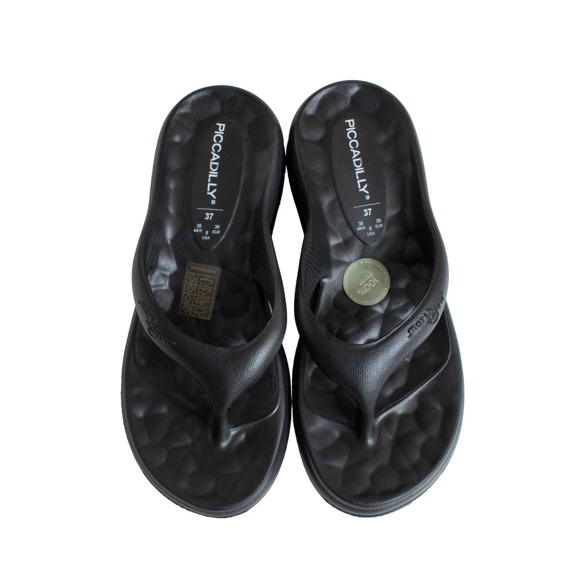 Chinelo Piccadilly Marshmallow Feminino Preto 2