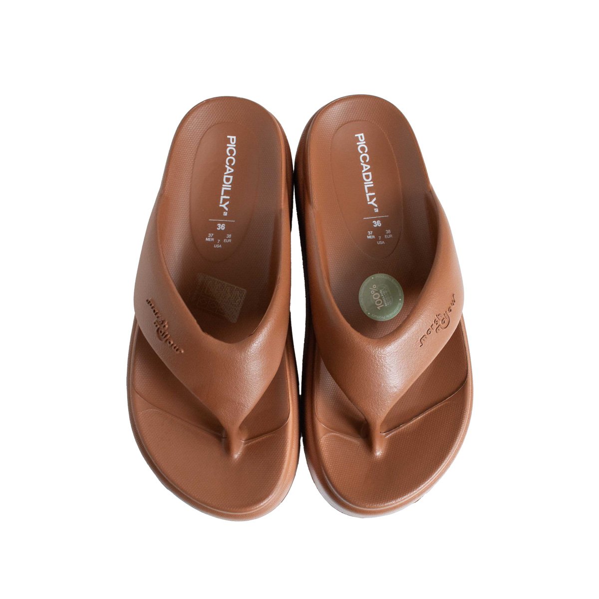 Chinelo Plataforma Piccadilly Marshmallow Feminino Marrom 2