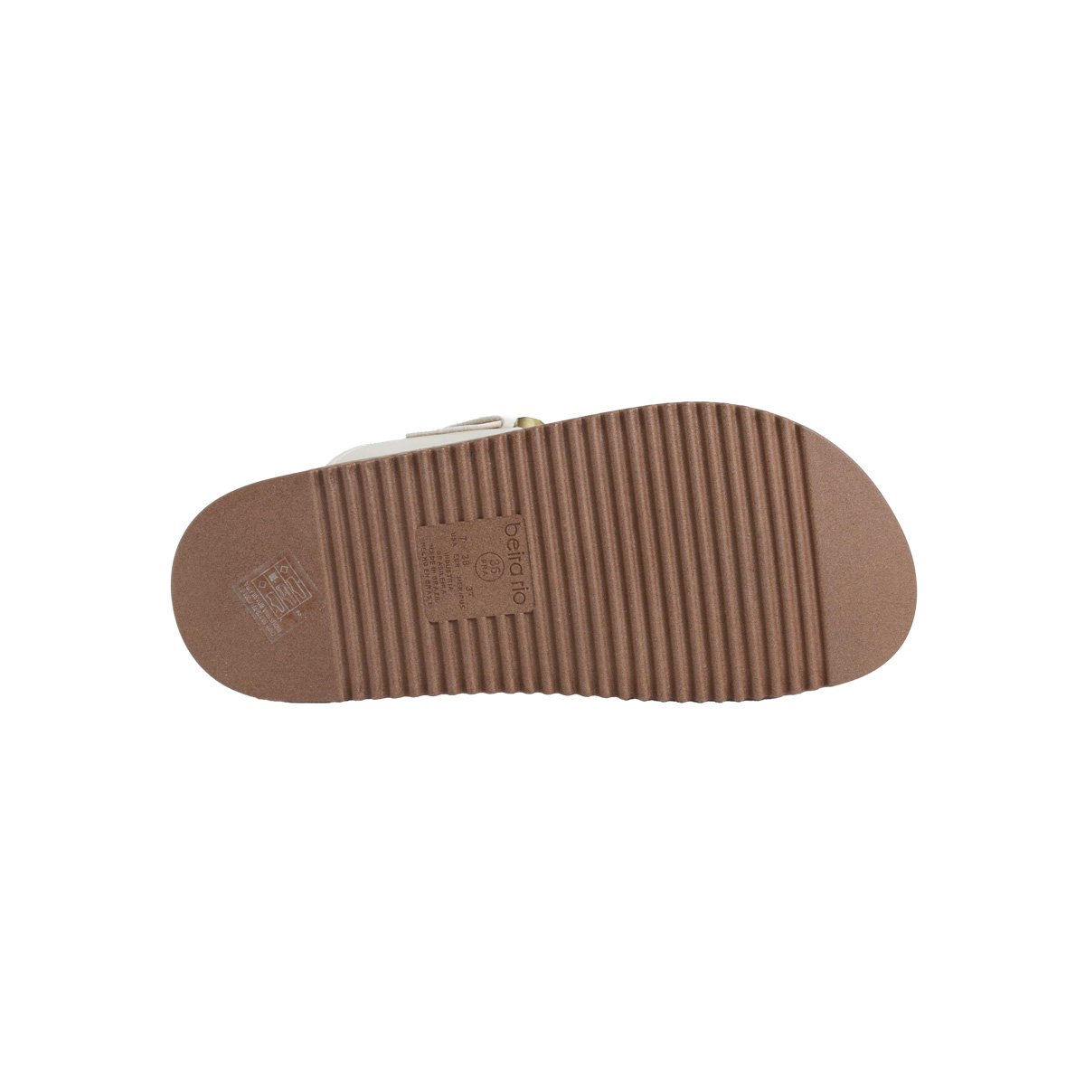 Sandália Pedraria Beira Rio Rasteirinha Feminino Branco 5