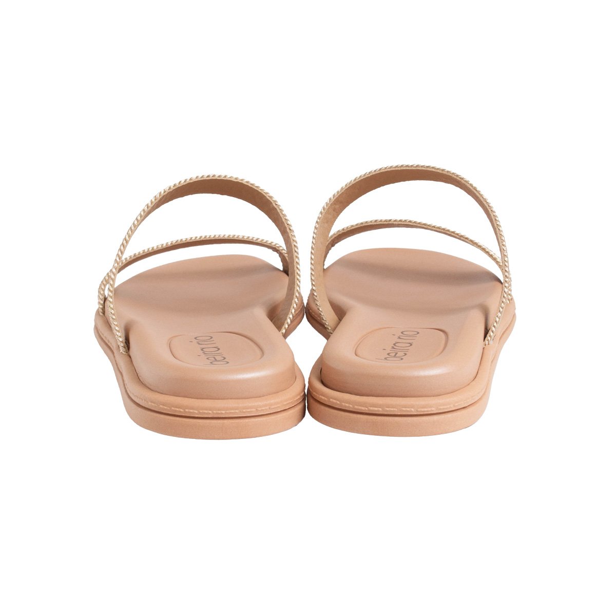 Rasteirinha Strass Beira Rio Papete Feminino Champagne 4