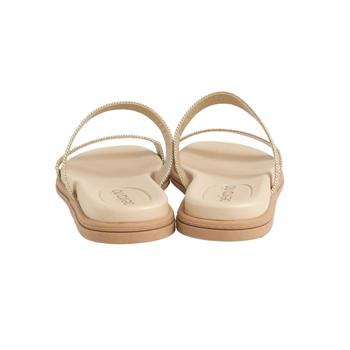 Rasteirinha Strass Beira Rio Papete Feminino Dourado 4