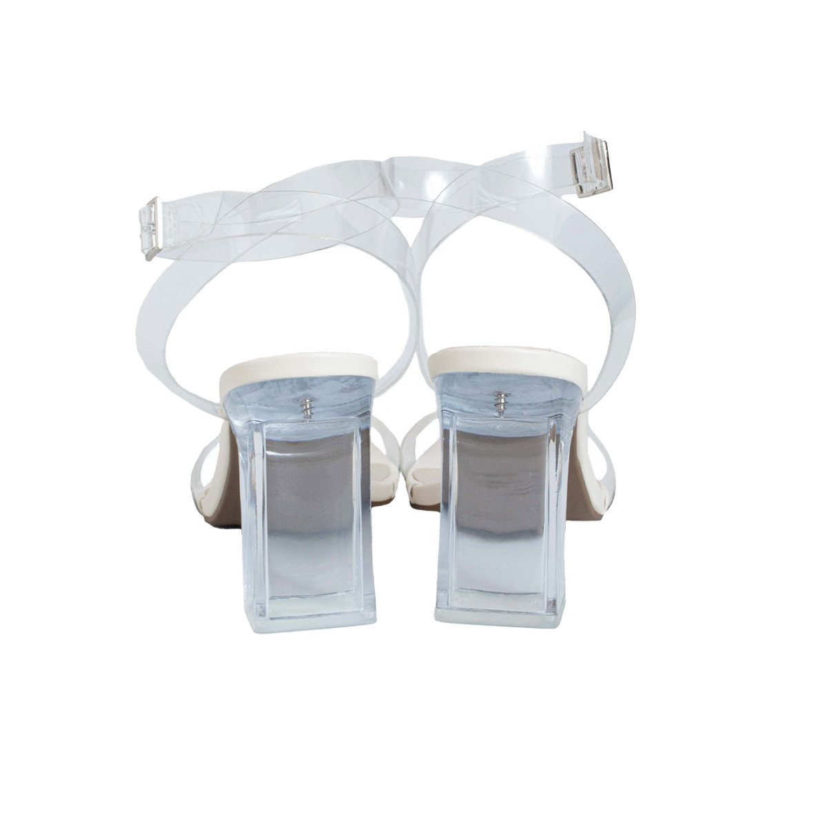 Sandália Salto Cristal Transparente Via Marte Feminino Incolor/Marfim 4