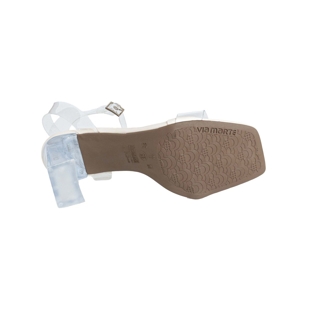 Sandália Salto Cristal Transparente Via Marte Feminino Incolor/Marfim 5