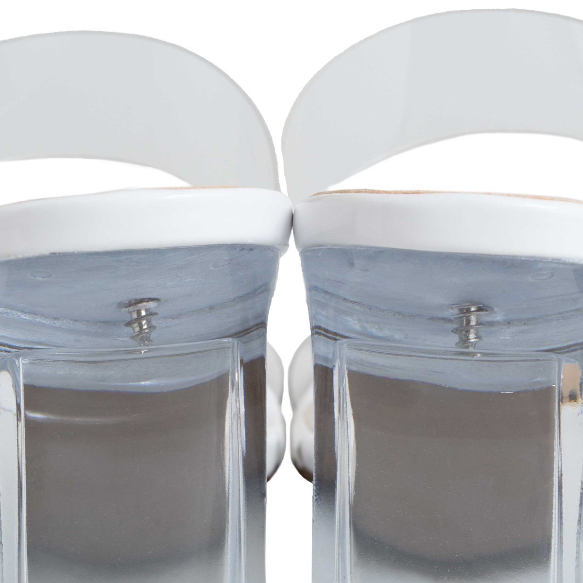 Tamanco Salto Alto Cristal Transparente Via Marte Feminino Branco 6