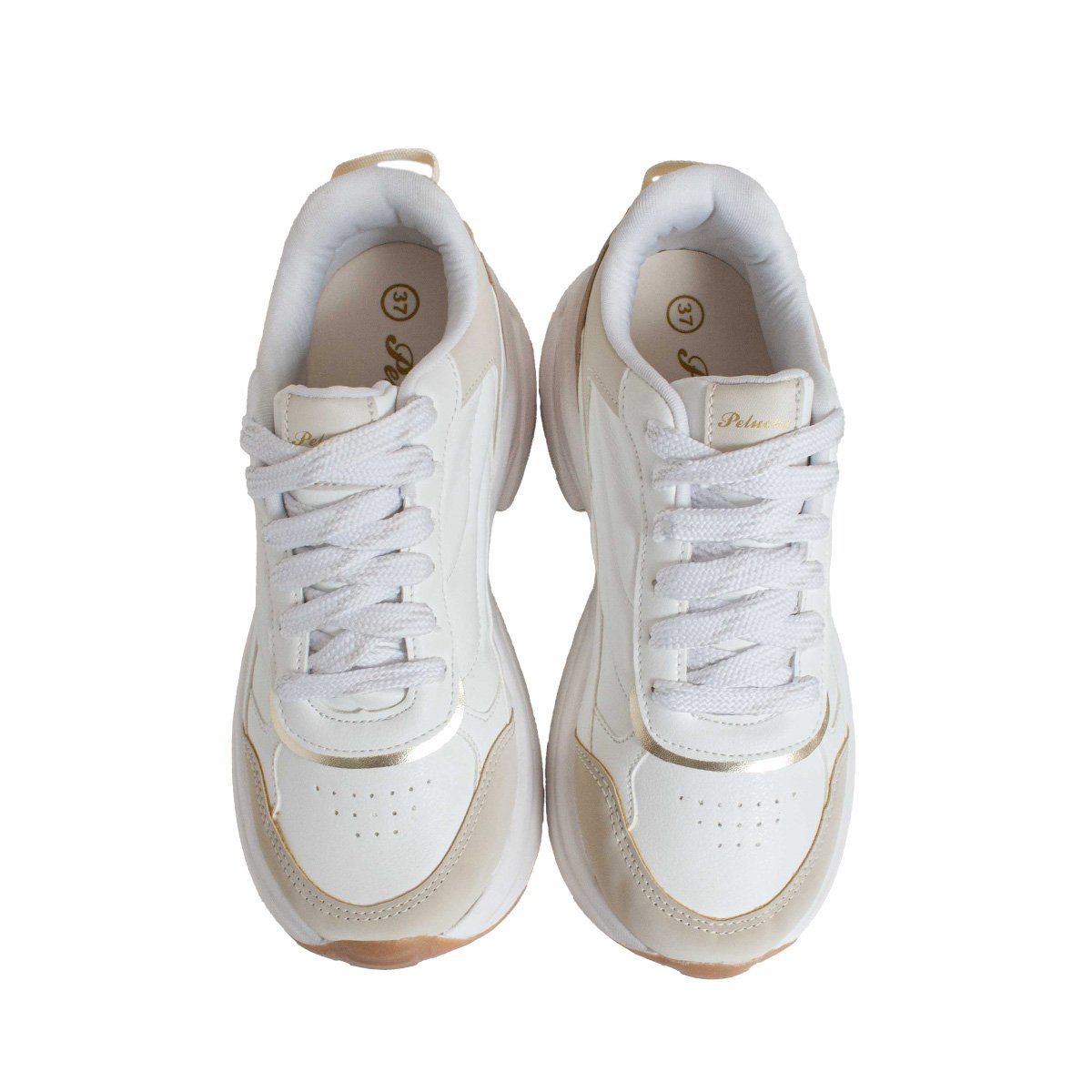 Tênis Dad Sneaker Peluche Feminino Branco/Cinza 2