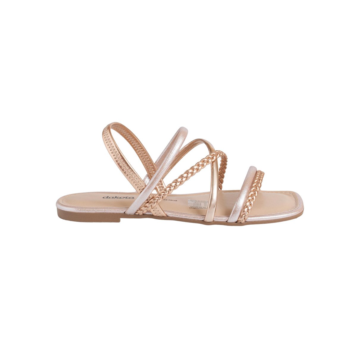 Sandália Rasteira Dakota Metalizada Feminino