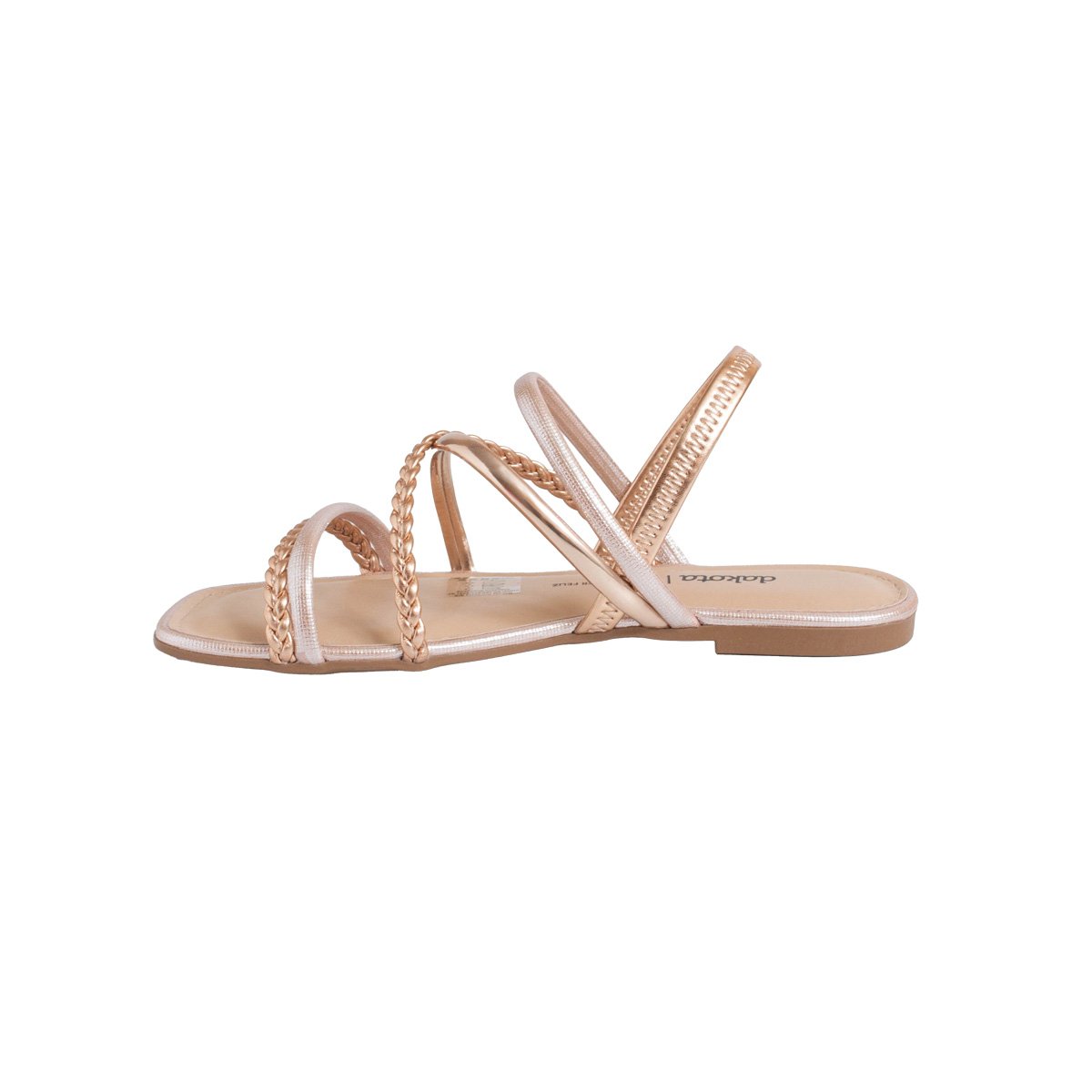 Sandália Rasteira Dakota Metalizada Feminino Rose 3