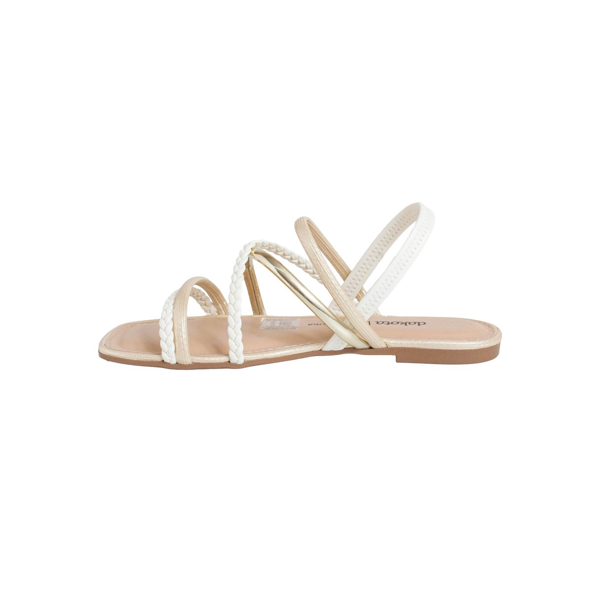 Sandália Rasteira Dakota Metalizada Feminino Creme/Champagne 3