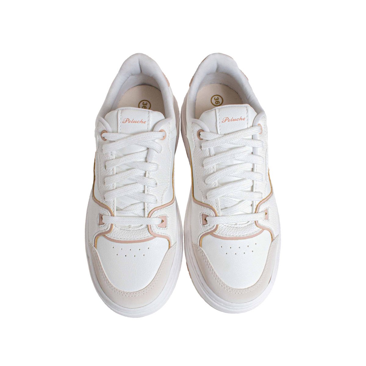 Tênis Peluche Flatform Alto Feminino Branco/Off White 2