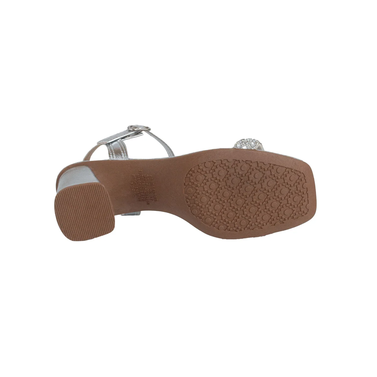 Sandália Metalizada Dakota Salto Grosso Feminino Prata 5