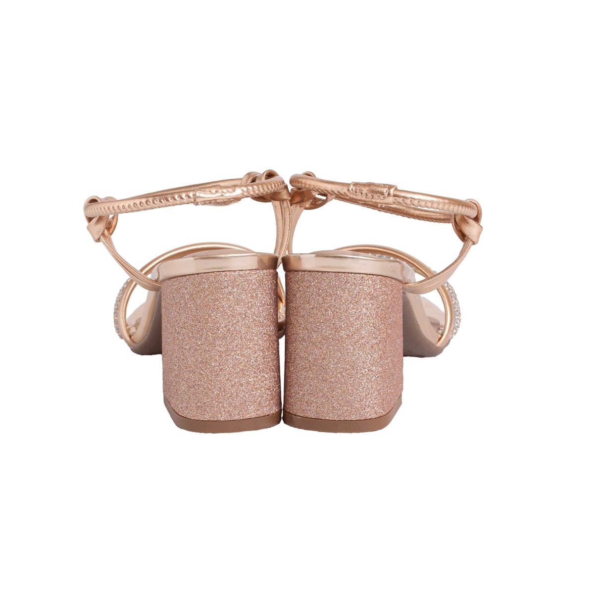 Sandália Beira Rio Salto Bloco Metalizada Feminino Rose Gold 4