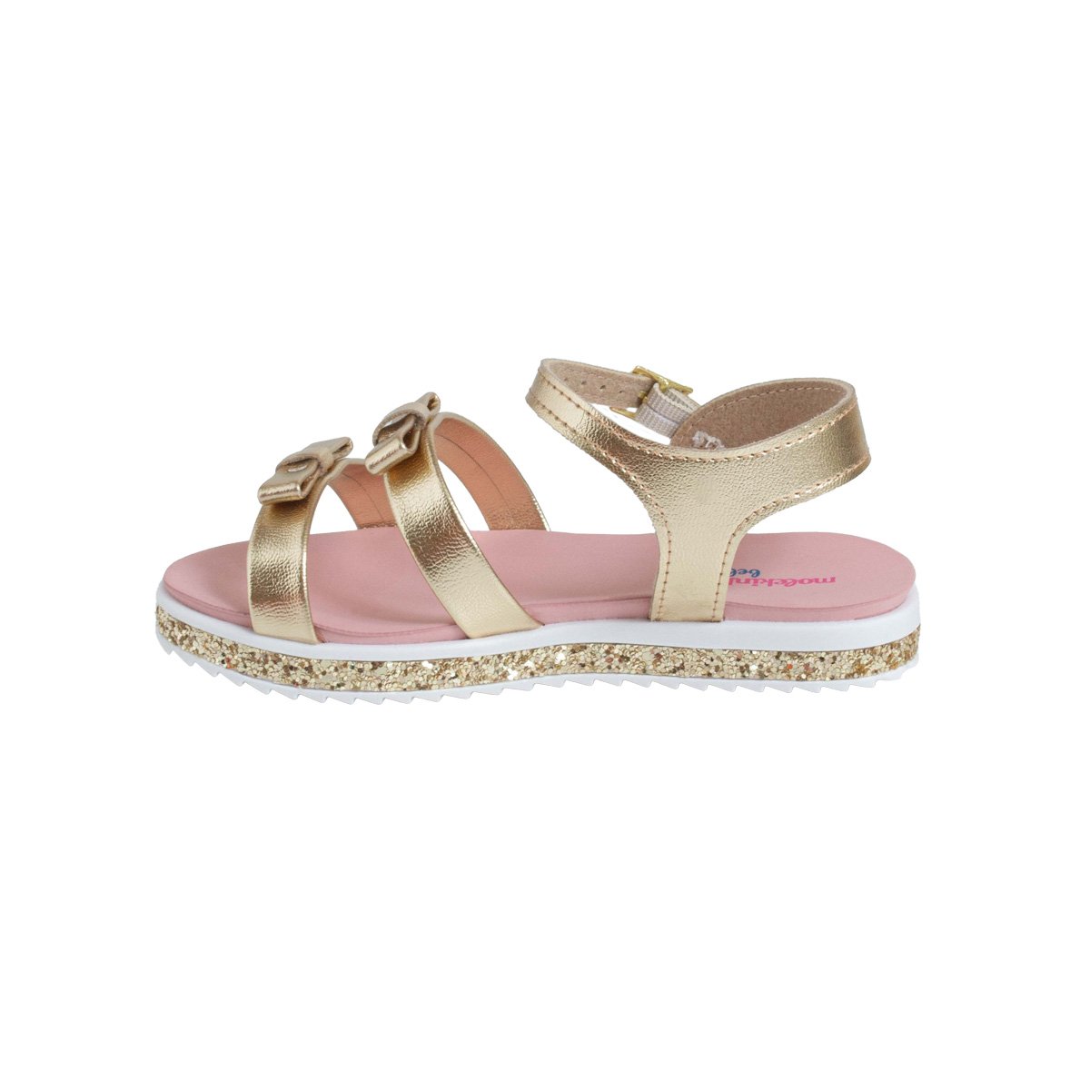 Sandália Brilhos Dourada Infantil Bebê Molekinha Menina Dourado 3