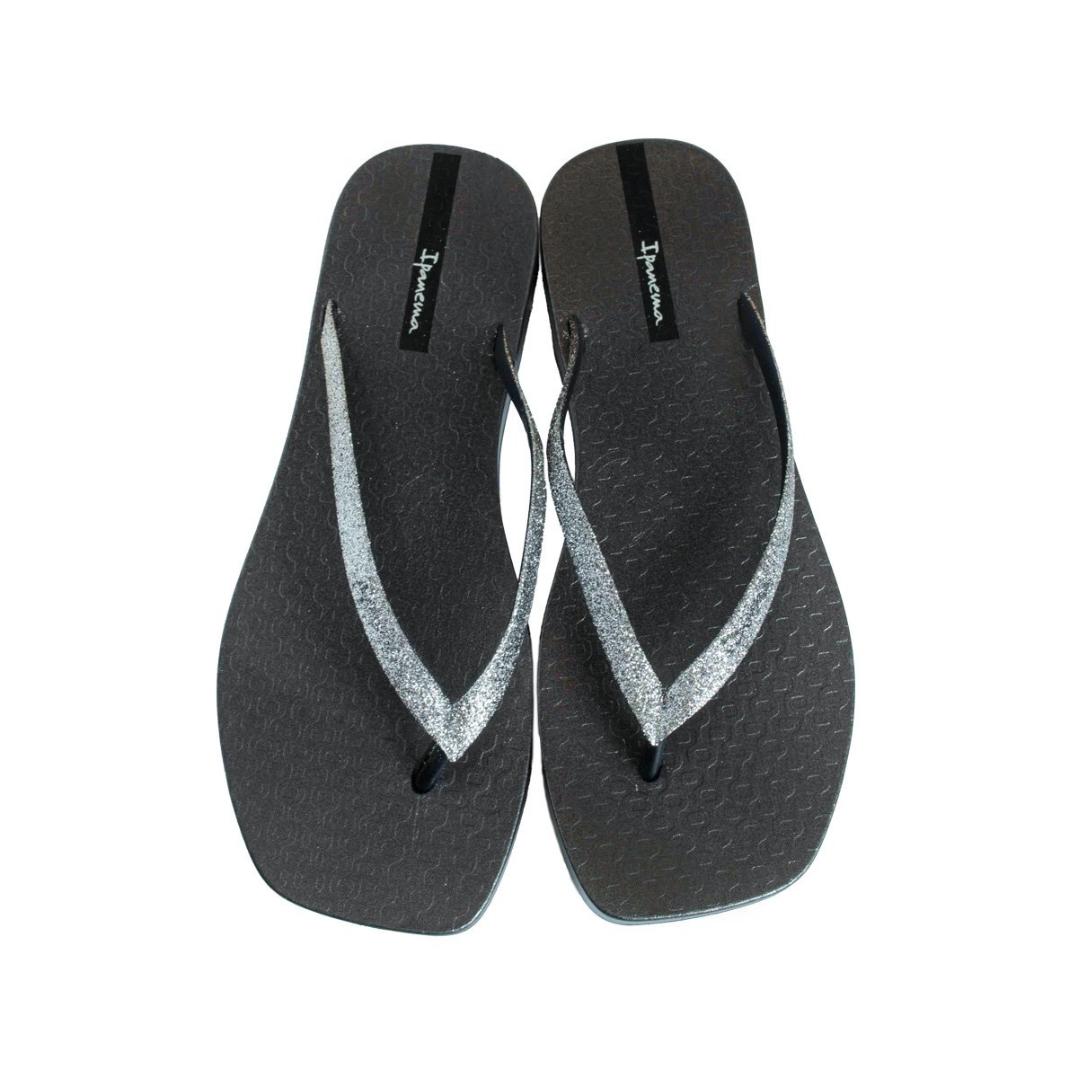 Chinelo De Dedo Glitter Ipanema Metalizado Feminino Preto 2