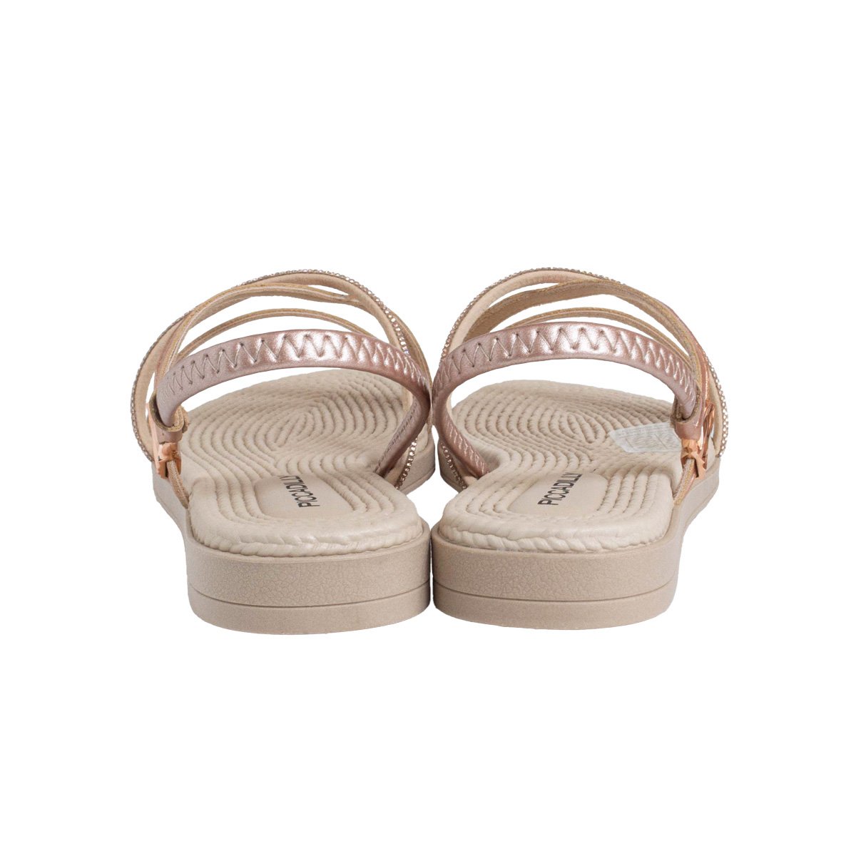 Sandália Rasteira Metalizada Piccadilly Feminino Calce Fácil Dourado 4