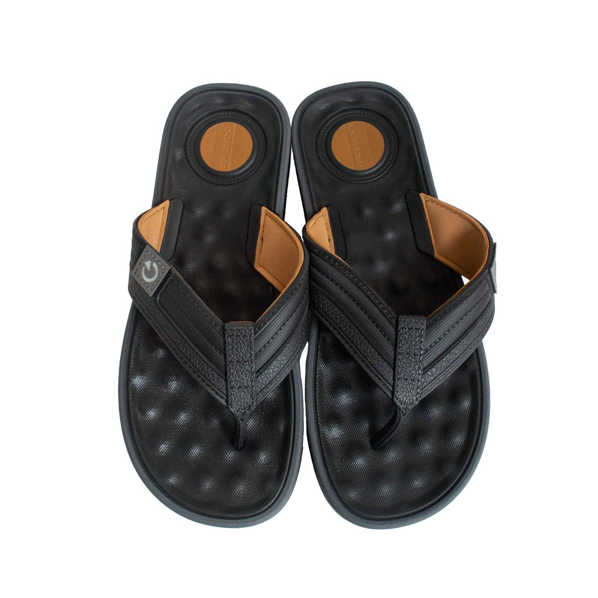 Chinelo Dedo Cartago Alabama Masculino Palmilha Massageadora Preto 2