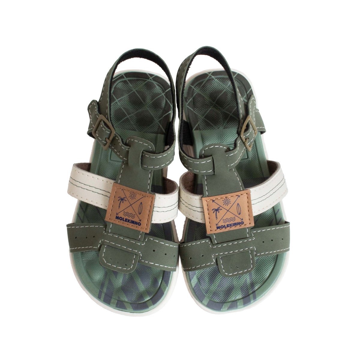 Sandália Papete Infantil Molekinho Menino Verde 2